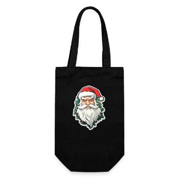 Père Noël - illustration - Sac à bouteille - noir - Devant