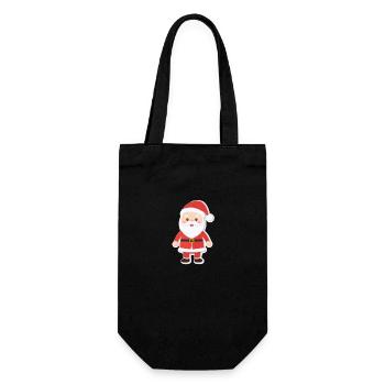Weihnachtsmann - Illustration - Geschenkbeutel für Flaschen - Schwarz - Vorne