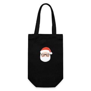 Père Noël - illustration - Sac à bouteille - noir - Devant