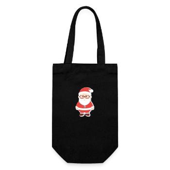 Weihnachtsmann - Illustration - Geschenkbeutel für Flaschen - Schwarz - Vorne