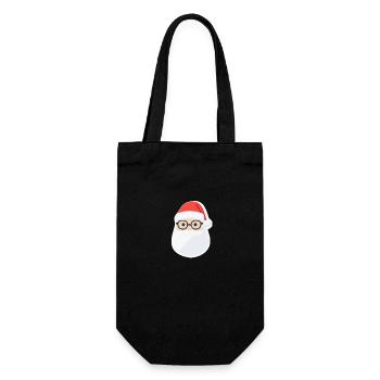 Weihnachtsmann - Illustration - Geschenkbeutel für Flaschen - Schwarz - Vorne