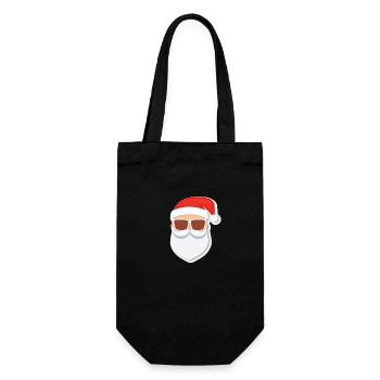 Père Noël - illustration - Sac à bouteille - noir - Devant