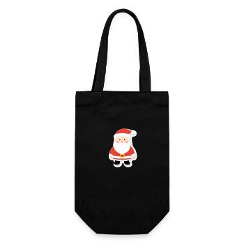 Père Noël - illustration - Sac à bouteille - noir - Devant