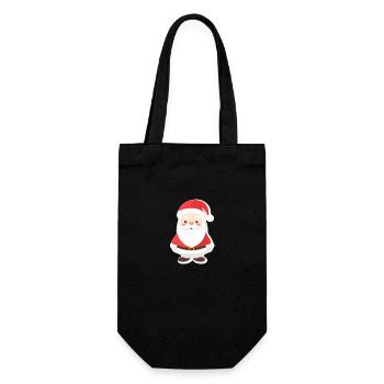 Père Noël - illustration - Sac à bouteille - noir - Devant