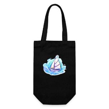 Segelboot - Illustration - Geschenkbeutel für Flaschen - Schwarz - Vorne