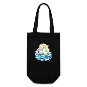 Segelboot - Illustration - Geschenkbeutel für Flaschen - Schwarz - Vorne