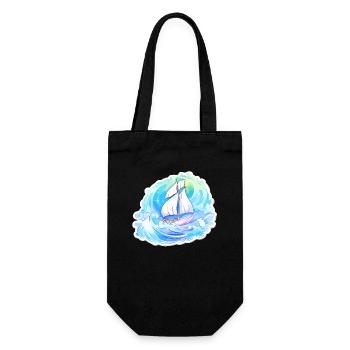 Segelboot - Illustration - Geschenkbeutel für Flaschen - Schwarz - Vorne