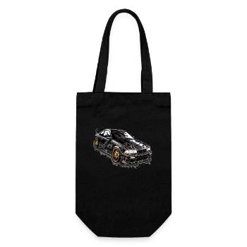 Car - Illustration - Gift Bag for Bottles - black - Front