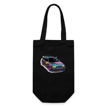 Car - Illustration - Gift Bag for Bottles - black - Front