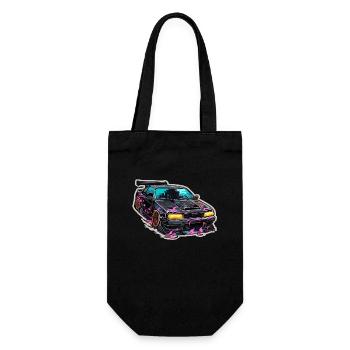 Auto - Illustration - Geschenkbeutel für Flaschen - Schwarz - Vorne