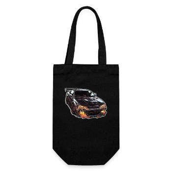 Car - Illustration - Gift Bag for Bottles - black - Front