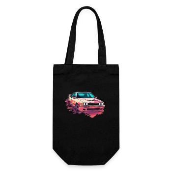 Auto - Illustration - Geschenkbeutel für Flaschen - Schwarz - Vorne