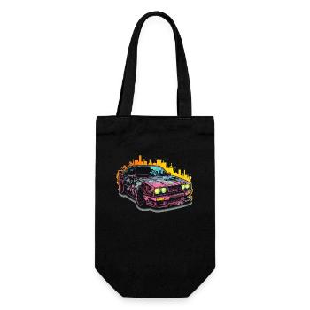 Auto - Illustration - Geschenkbeutel für Flaschen - Schwarz - Vorne