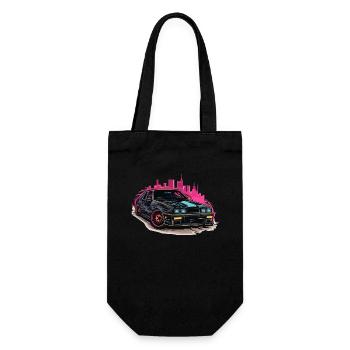 Auto - Illustration - Geschenkbeutel für Flaschen - Schwarz - Vorne