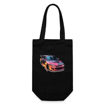 Auto - Illustration - Geschenkbeutel für Flaschen - Schwarz - Vorne