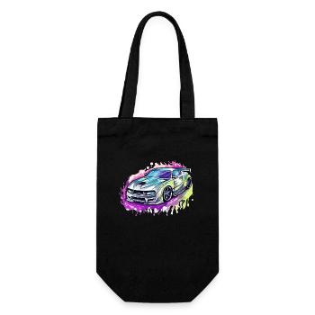 Car - Illustration - Gift Bag for Bottles - black - Front