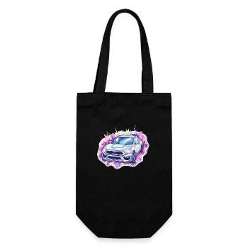 Car - Illustration - Gift Bag for Bottles - black - Front