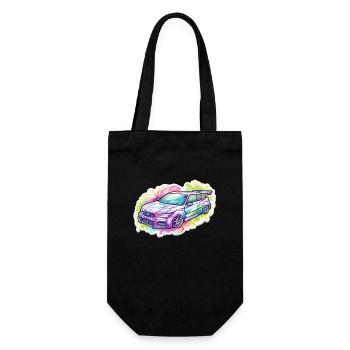 Auto - Illustration - Geschenkbeutel für Flaschen - Schwarz - Vorne