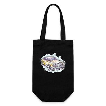 Auto - Illustration - Geschenkbeutel für Flaschen - Schwarz - Vorne