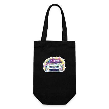 Auto - Illustration - Geschenkbeutel für Flaschen - Schwarz - Vorne
