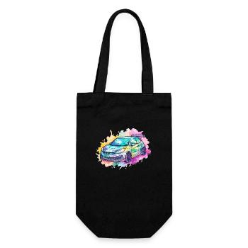 Car - Illustration - Gift Bag for Bottles - black - Front