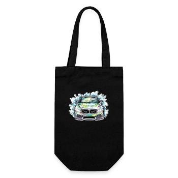 Auto - Illustration - Geschenkbeutel für Flaschen - Schwarz - Vorne