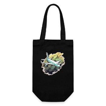 Airplane - illustration - Gift Bag for Bottles - black - Front