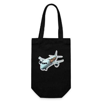 Airplane - illustration - Gift Bag for Bottles - black - Front