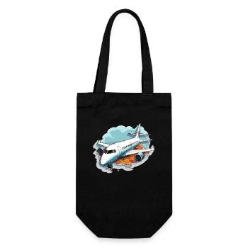 Airplane - illustration - Gift Bag for Bottles - black - Front