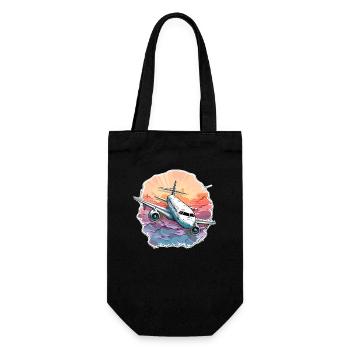 Airplane - illustration - Gift Bag for Bottles - black - Front