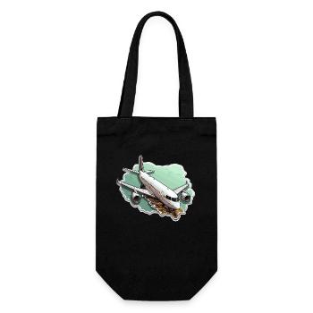 Airplane - illustration - Gift Bag for Bottles - black - Front