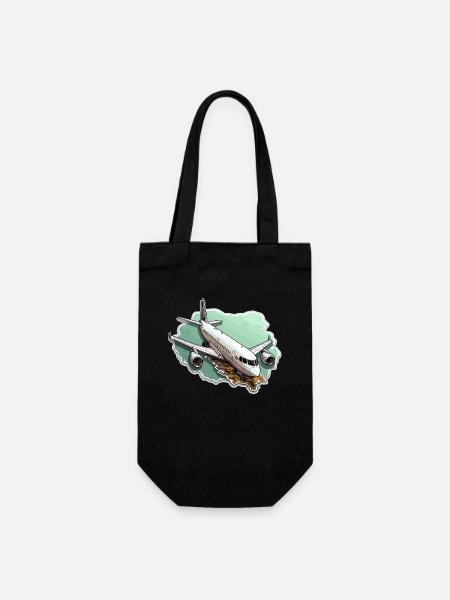Avion - illustration - Sac à bouteille - noir