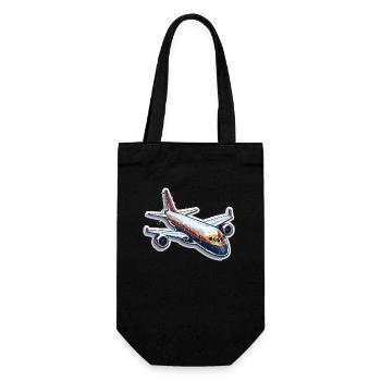 Airplane - illustration - Gift Bag for Bottles - black - Front