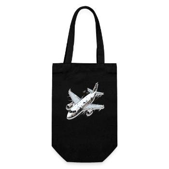Airplane - illustration - Gift Bag for Bottles - black - Front
