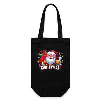 Merry Christmas - Santa Illustration - Geschenkbeutel für Flaschen - Schwarz - Vorne