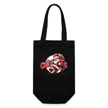 Merry Christmas - Santa Illustration - Geschenkbeutel für Flaschen - Schwarz - Vorne