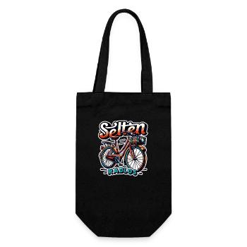 Selten Radlos - Fahrrad Illustration - Geschenkbeutel für Flaschen - Schwarz - Vorne