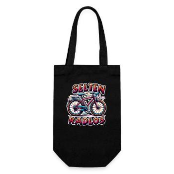 Selten Radlos - Fahrrad Illustration - Geschenkbeutel für Flaschen - Schwarz - Vorne