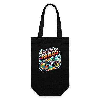 Selten Radlos - Fahrrad Illustration - Geschenkbeutel für Flaschen - Schwarz - Vorne