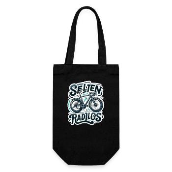 Selten Radlos - Fahrrad Illustration - Geschenkbeutel für Flaschen - Schwarz - Vorne