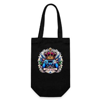 King of Gaming - Controller and Crown Illustration - Gift Bag for Bottles - black - Front