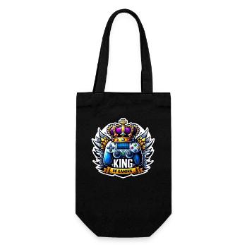 King of Gaming - Controller and Crown Illustration - Gift Bag for Bottles - black - Front