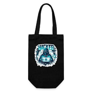 Hacker - Illustration - Geschenkbeutel für Flaschen - Schwarz - Vorne