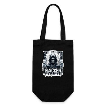 Hacker - Illustration - Geschenkbeutel für Flaschen - Schwarz - Vorne