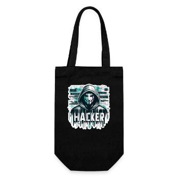 Hacker - Illustration - Geschenkbeutel für Flaschen - Schwarz - Vorne