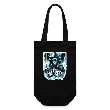 Hacker - Illustration - Geschenkbeutel für Flaschen - Schwarz - Vorne