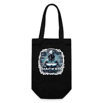 Hacker - Illustration - Geschenkbeutel für Flaschen - Schwarz - Vorne