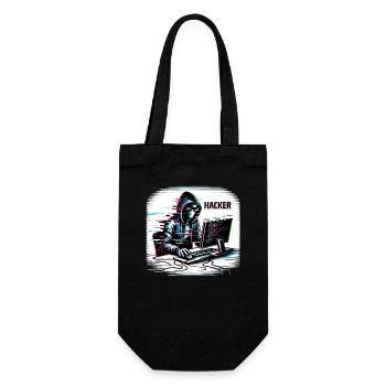 Hacker - Illustration - Sac à bouteille - noir - Devant