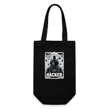 Hacker - Illustration - Geschenkbeutel für Flaschen - Schwarz - Vorne
