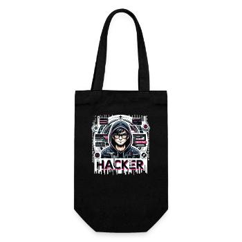 Hacker - Illustration - Sac à bouteille - noir - Devant